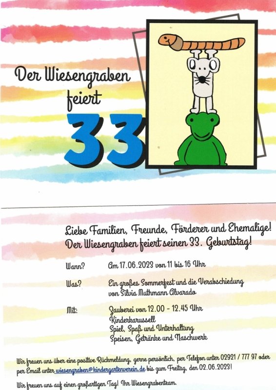 Einladung Sommerfest 2023